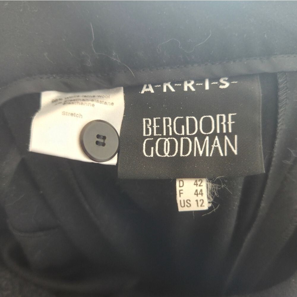 AKRIS Bergdorf Goodman Black Wool Dress Pants Women Size 12 Retro Minimalist - Picture 10 of 10